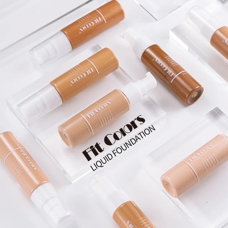 Fit Colors Full Coverage Liquid Foundation 30ml Matte Foundation Liquid Easy Apply Concealing Fair Medium Dark 8 Colors Optional