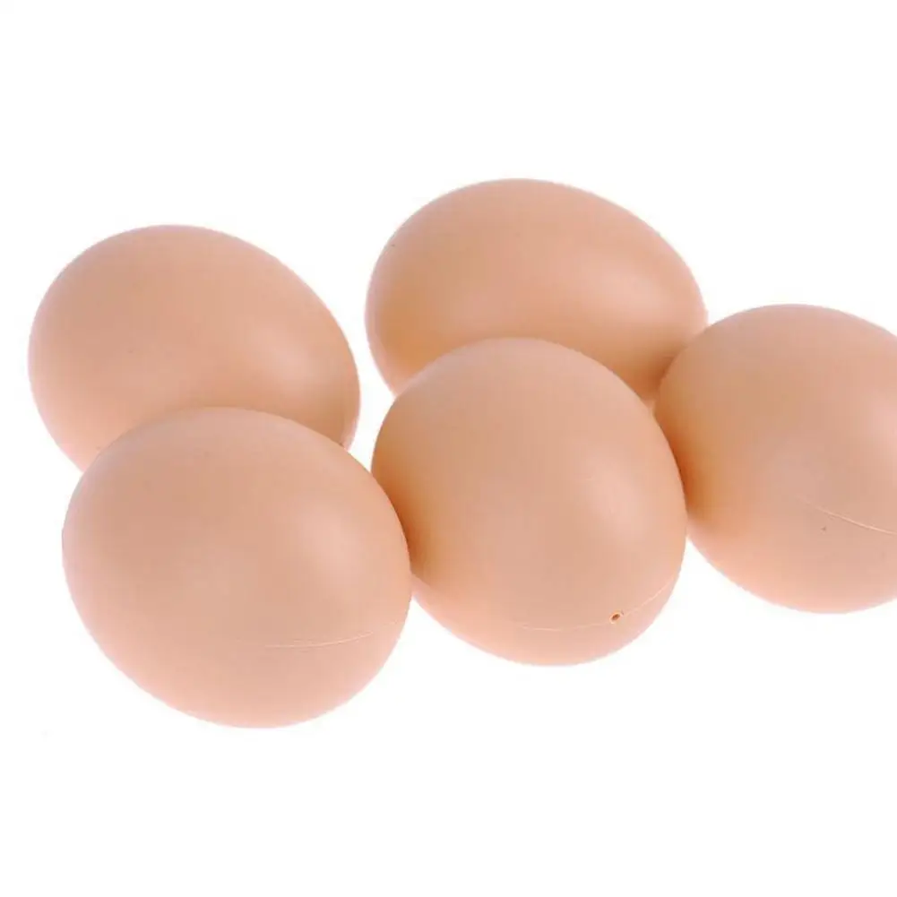 5Pcs Chicken Hen Poultry Faux Fake Plastic Eggs Restaurant Food Model Props DYV 