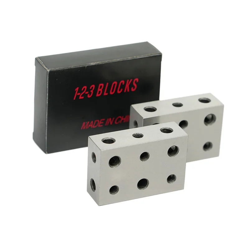 TEBAK Machine Tools 2Pc Sparallel Clamping Block Set 23 Holes Precision 1-2-3 Parallel Setup Block