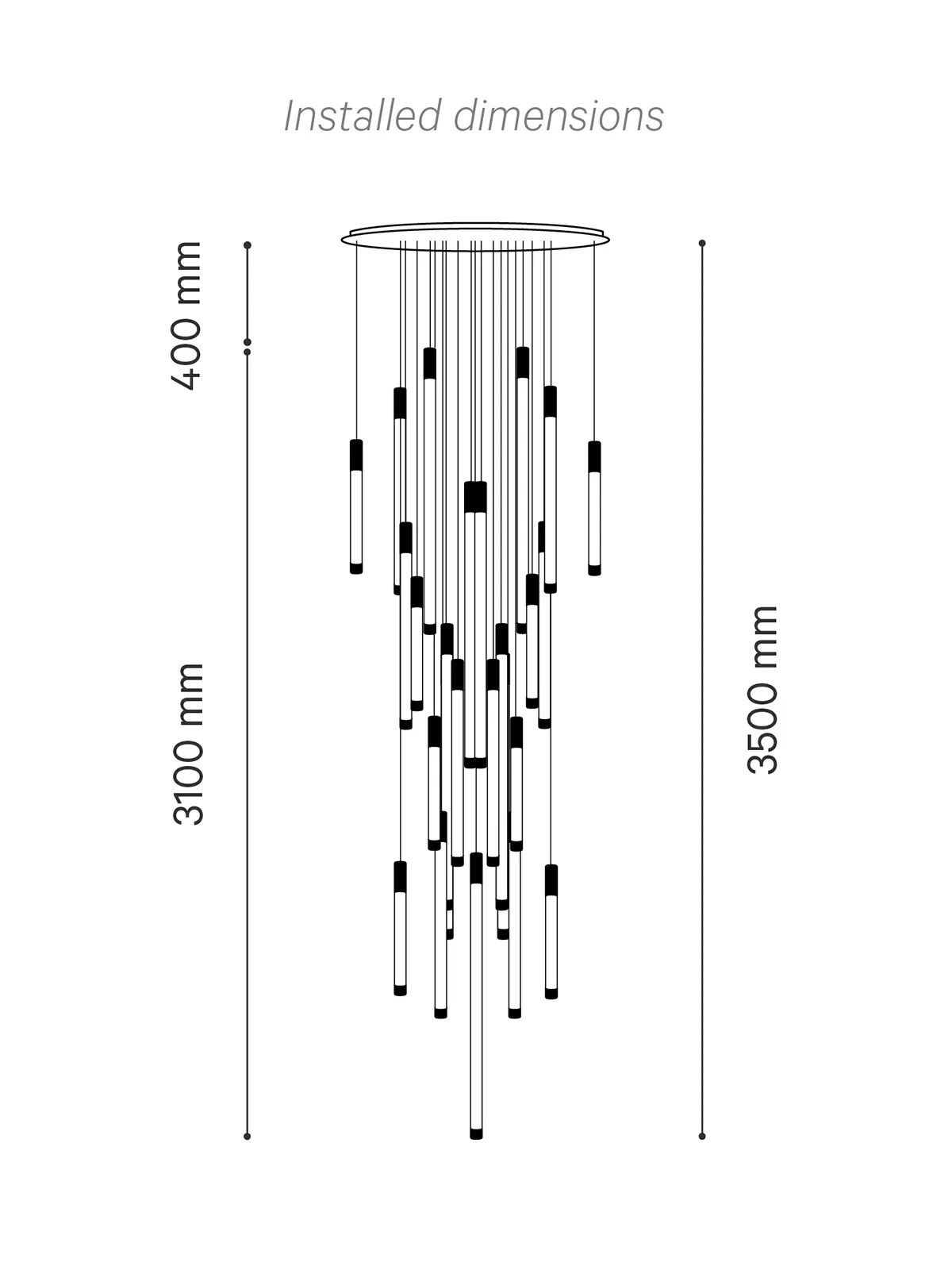 Custom Made Villa Stairs LED Lighting Large Long Staircase Hanging Decoration chandelier Dimmable Commercial Hall Pendant Light