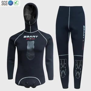 Wholesale Two Piece Men Hoodie Wetsuits 3mm 5mm 7mm Neoprene Free Diving Wet Suit Full Body Diving Spearfishing Wetsuit