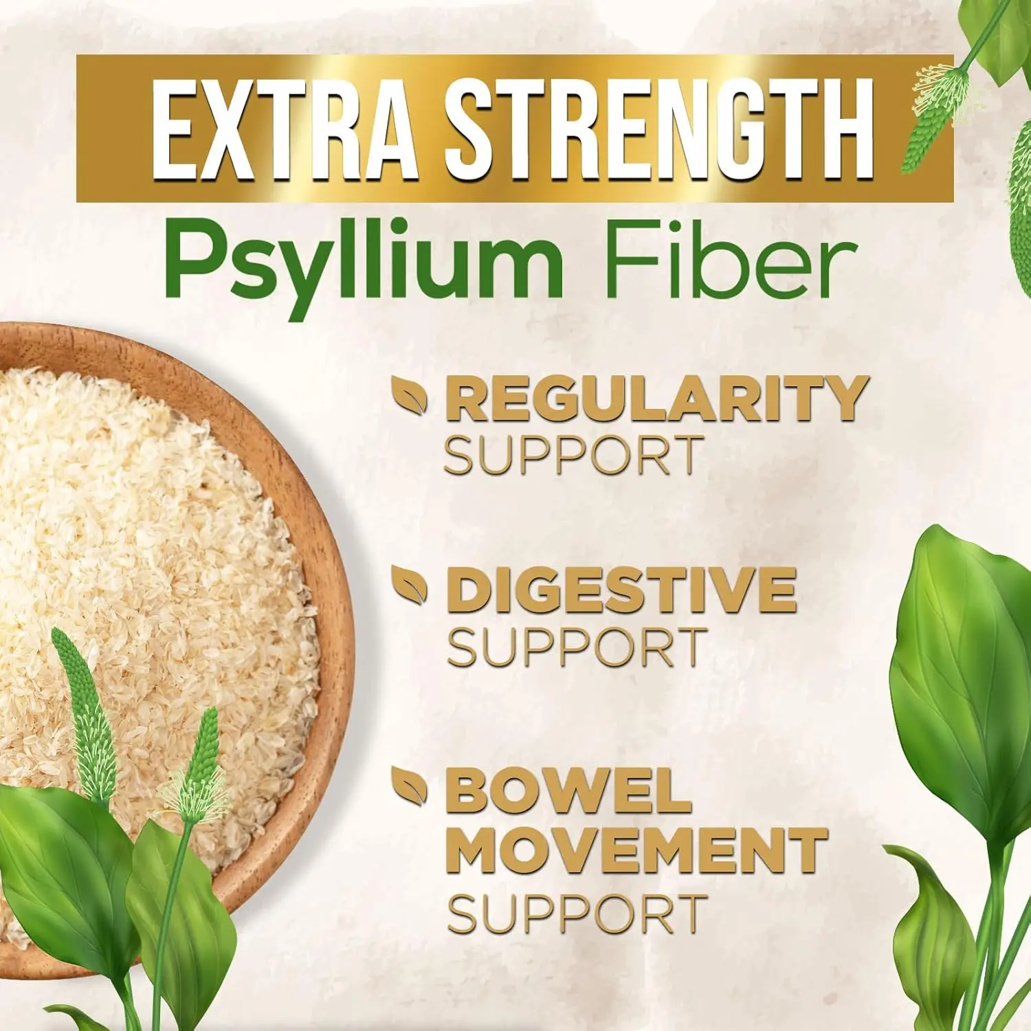 Biochealth GMP OEM Psyllium Husk Capsules - Best for Hair Growth, Younger Looking Skin & Face, Bladder Control Supplement