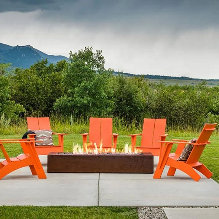 Decorative Modern Design Firepit Outdoor Rectangular Warming Nature Gas Heavy Gauge Square Corten Steel Fire Pit