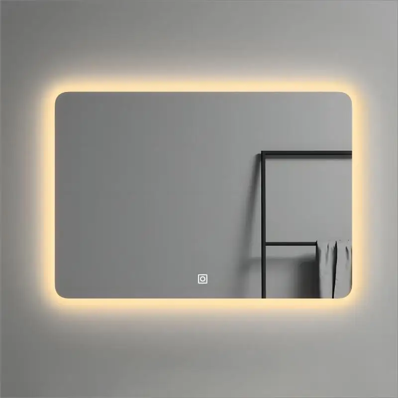 80*60 Led Spiegel Modern Bathroom Led Wall Mirror Rectangle Hotel Frameless Smart Mirror