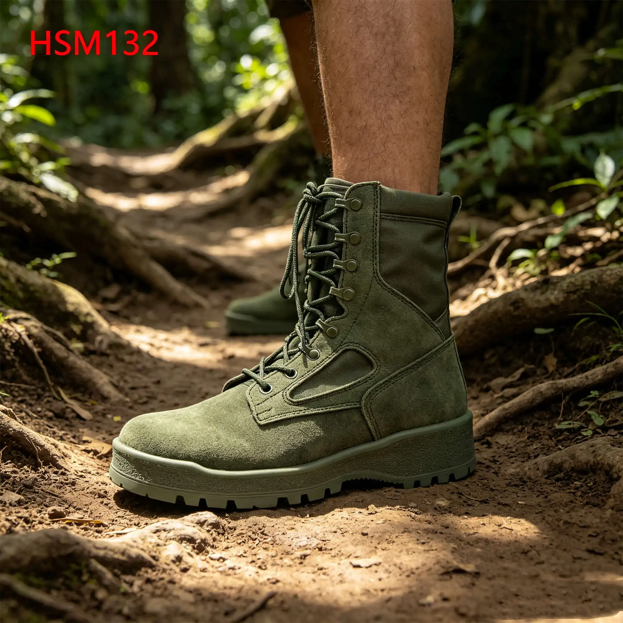 ZYF,Field Operation Easy Hidden Green Jungle Boots for Sale Two Color Rubber Outsole 8 Inch Hua Singh Hunting Boots HSM132