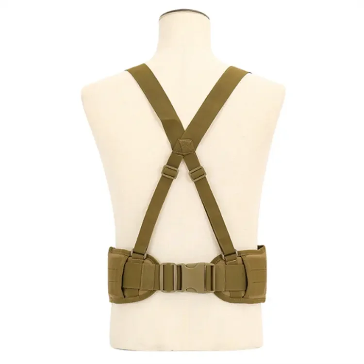 Tactical Padded Waist Belt with X-Shaped Suspenders Strap