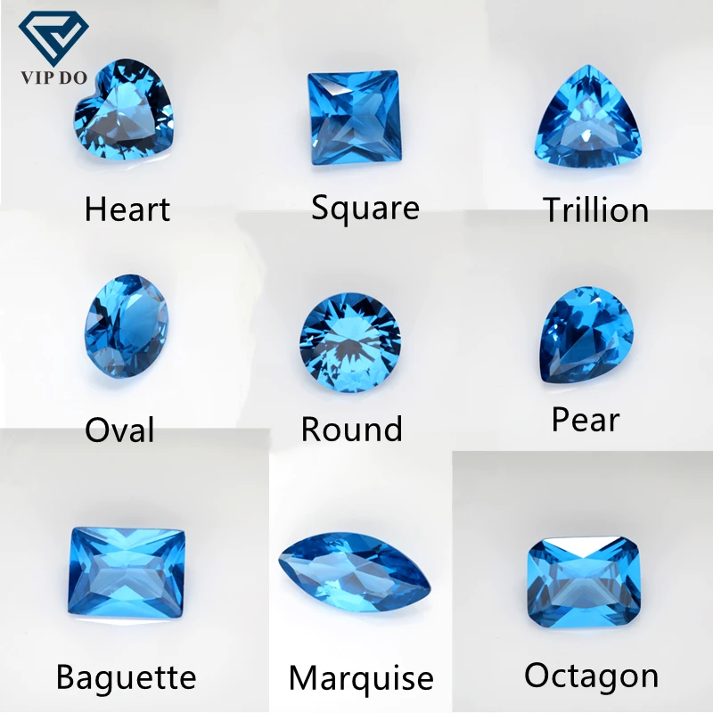 120# Blue Spinel Gemstones Heart Cut, Synthetic Sapphire