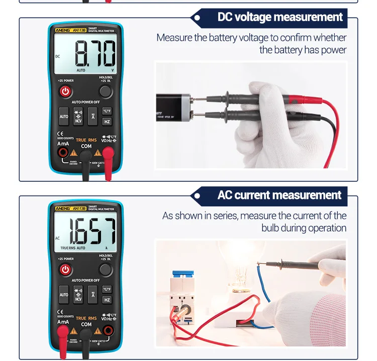 ANENG AN113B Digital Multimeter - Red