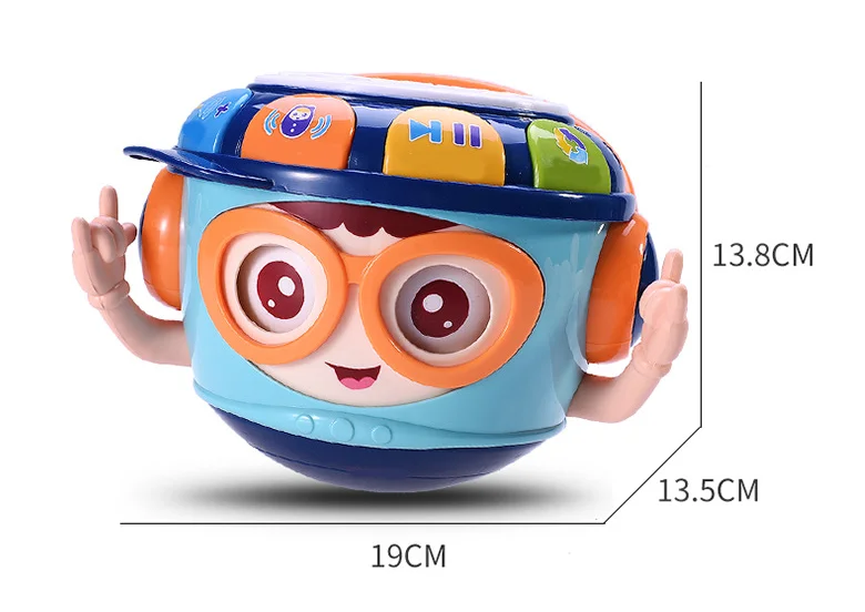 Children multifunctional tumbler hand clap drum baby light soothing music puzzle early education toy for 0-3 years old baby