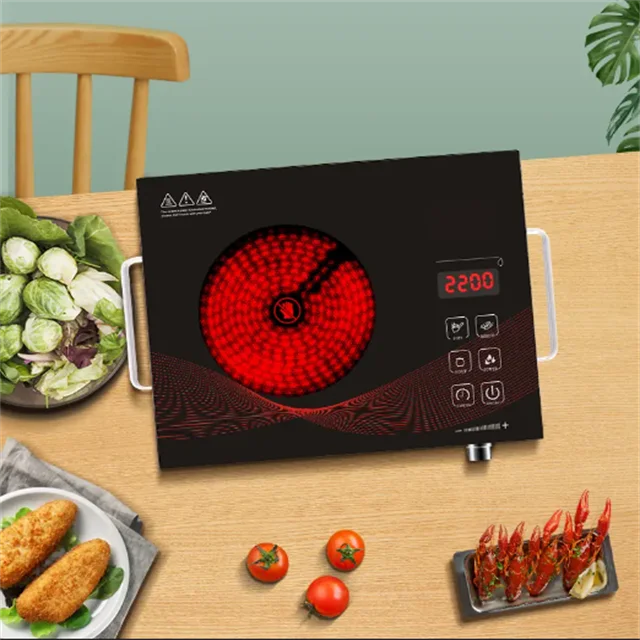 Household 2200W electric stove multi-function digital burner induction cooker glass ceramic glass