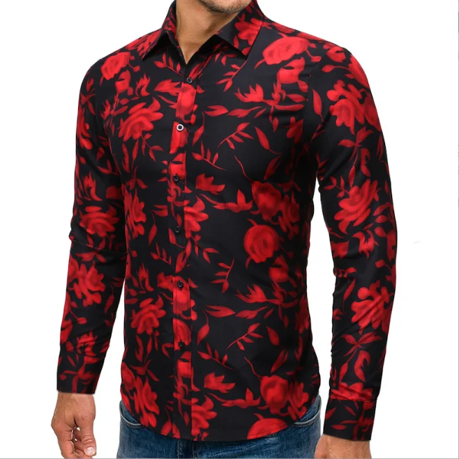 Detroit Red Wings Dark Red Black Hawaiian Shirt - Owl Fashion Shop