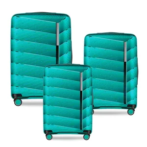 Luxury 3-Piece Business Travel Suitcase Set 22/24/28 Inch PP New Fashion Trolley Wheels Modern Popular Style Factory Direct