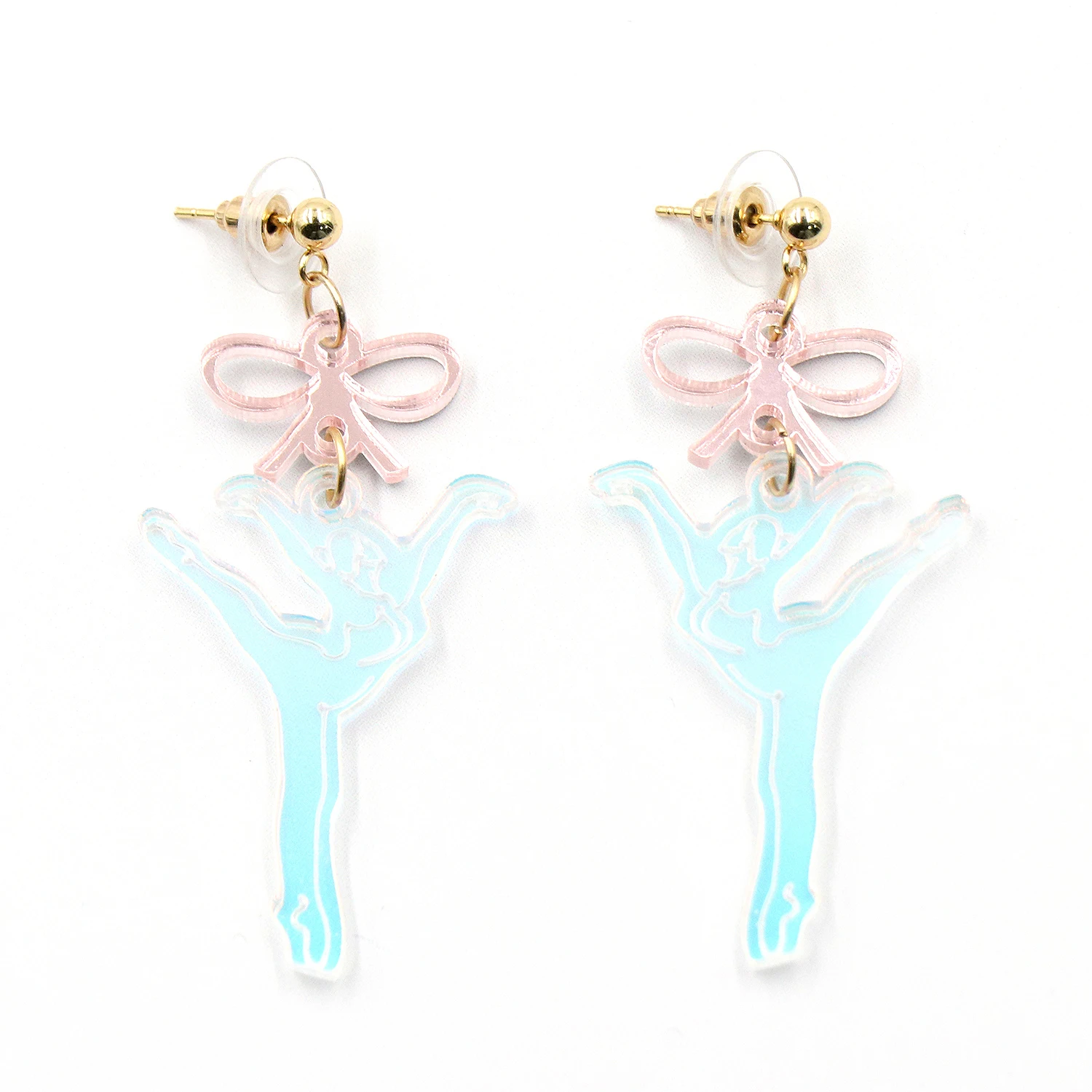 YYXER2383 Cute Ballet Style Silver Acrylic Santa Koala Drop Earrings with Gold Plating for Party Anniversary or Gift