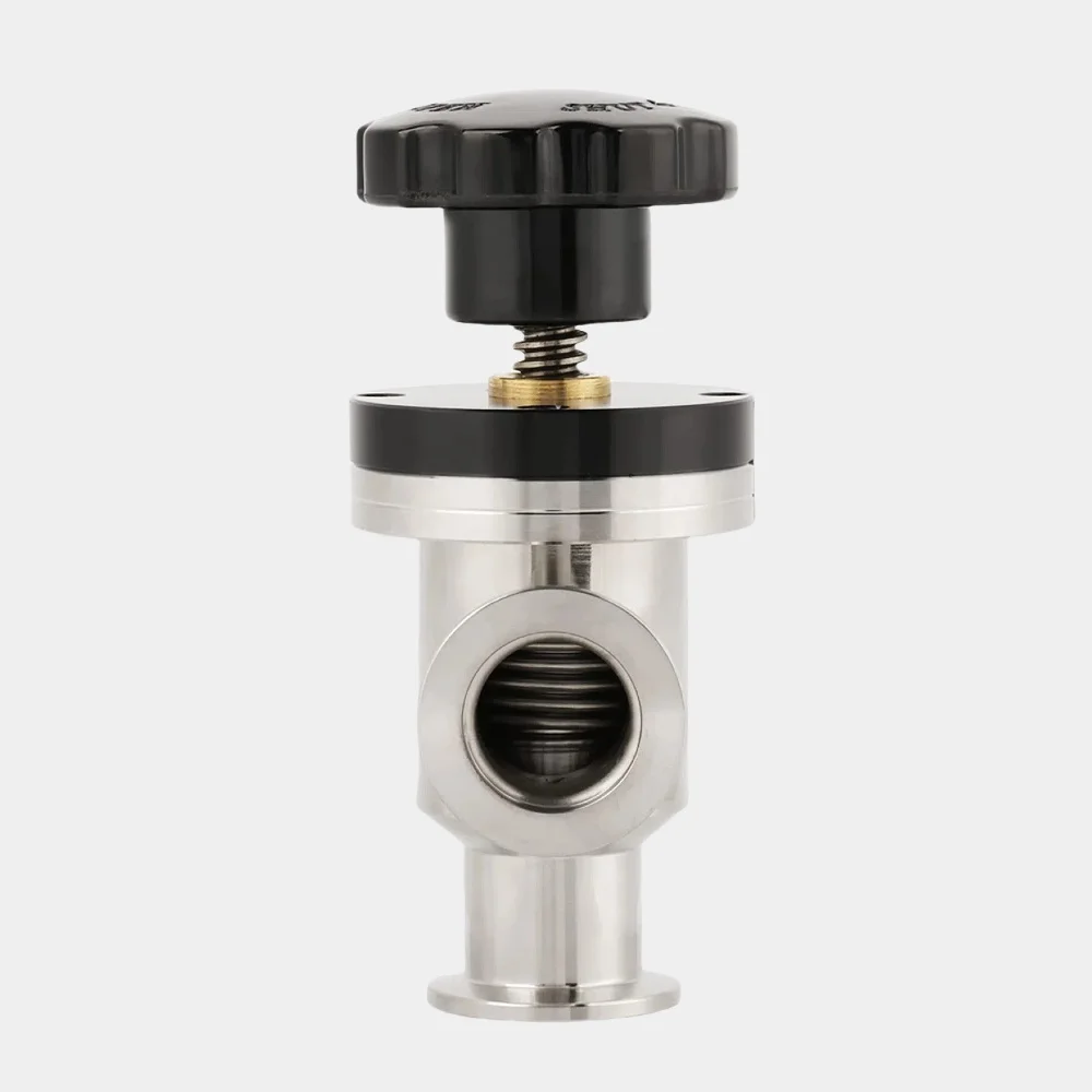 Air Admittance Isolation Valve KF25 304 Bellow High Vacuum Manual Right Angle Corrugated Tube Gas High Temperature