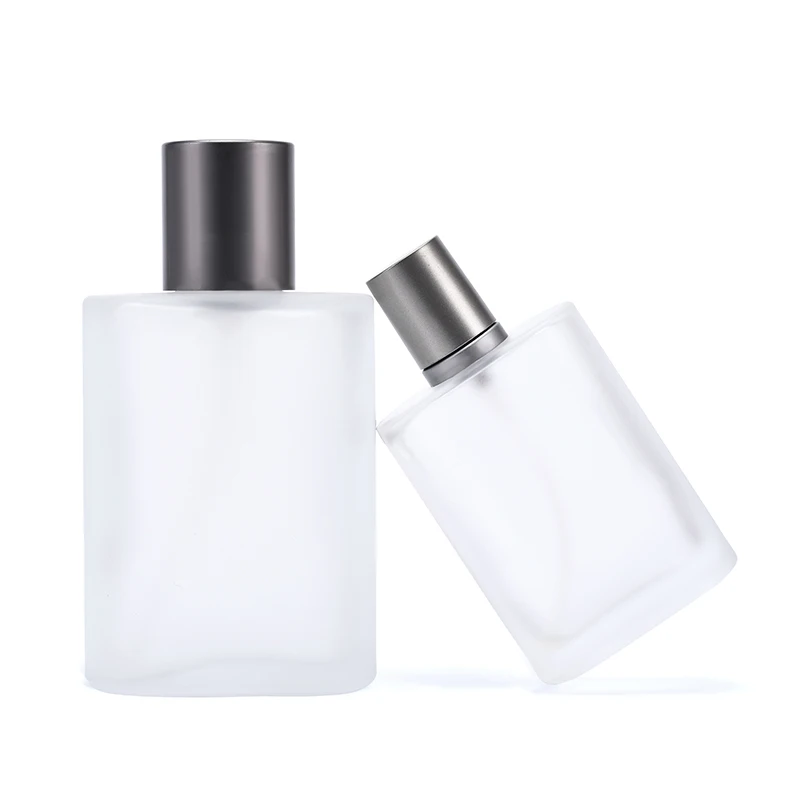 Luxury Recyclable 30ml 50ml 100ml Frosted Glass Perfume Bottle With Pump Spray Cap