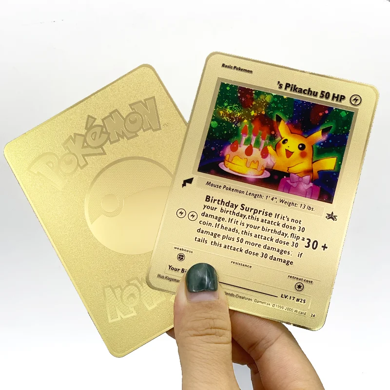 お誕生日おめでとうピカチュウゴールドメタルポケモンカード子供用 Buy ハッピーバースデーピカチュウポケモンカード 最高の誕生日プレゼント ポケモンカード Product On Alibaba Com