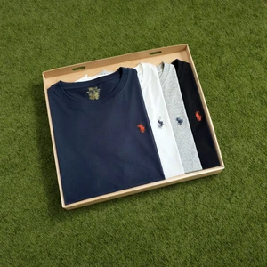 Ralph Men's Golf Business Shirt High Quality Embroidered Plus Size Summer Short Sleeve Knitted Fabric Solid Colorful Design