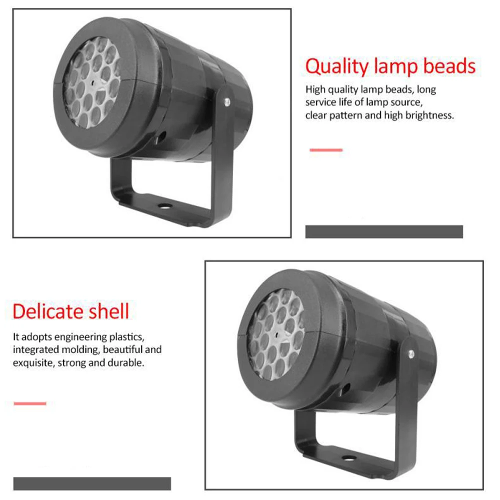 LED Christmas Snow Lights White Storm 360 Degree Rotating Projection Pattern Outdoor Landscape Lawn Laser Stage Spotlights