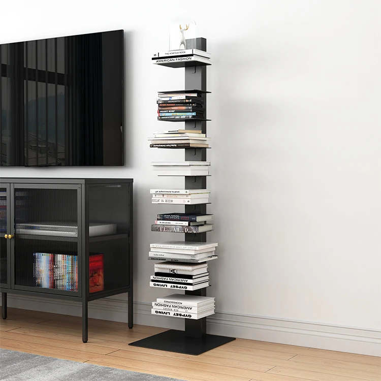 Modern Display Bookshelf and Storage Tower Tall Book Tower Spine Book Tower Vertical West Elm Spine Bookcase