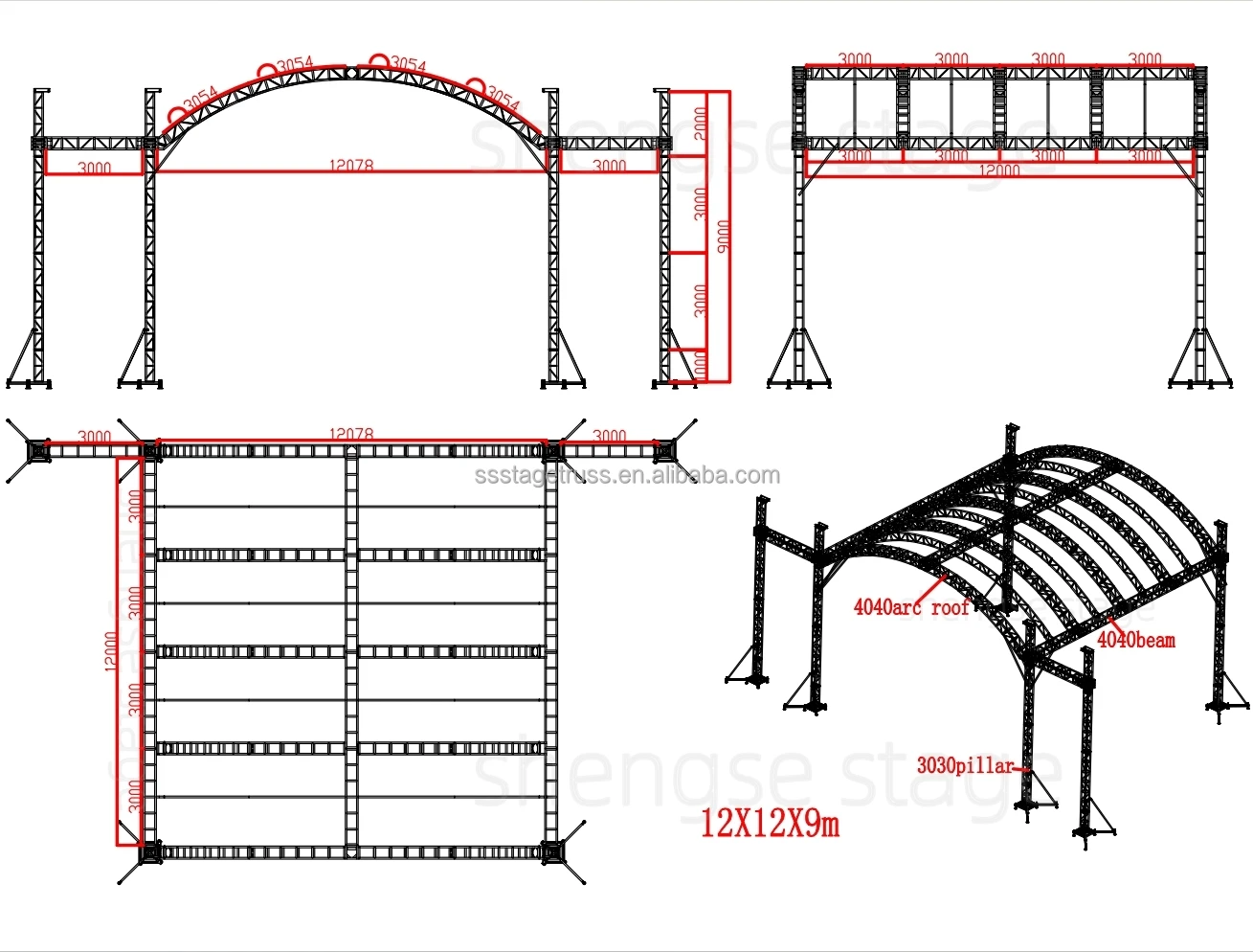 product hot selling high quality durable outdoor wedding party stage event truss concert lighting speaker display lift system design-7
