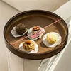 Bandeja redonda para sofá (asa de acero inoxidable)