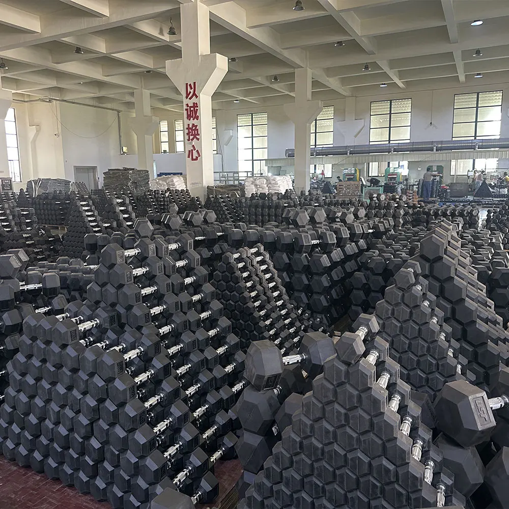 Selling Rubber Coated Dumbbell Free Weights Gym Hex Dumbbells for Gym product detail 3