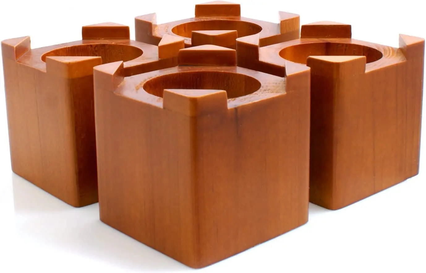 4 Person Wooden Bed Riser Real Wood Furniture Riser Elephant Foot Bed