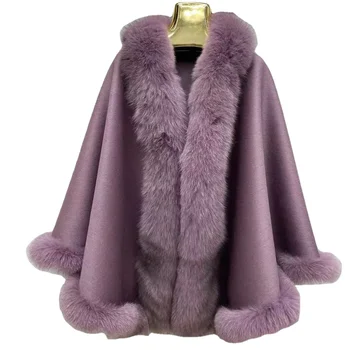 cashmere shawl with fox fur trim real fur cape shawl scarf stole fox wedding fur shawls for women winter