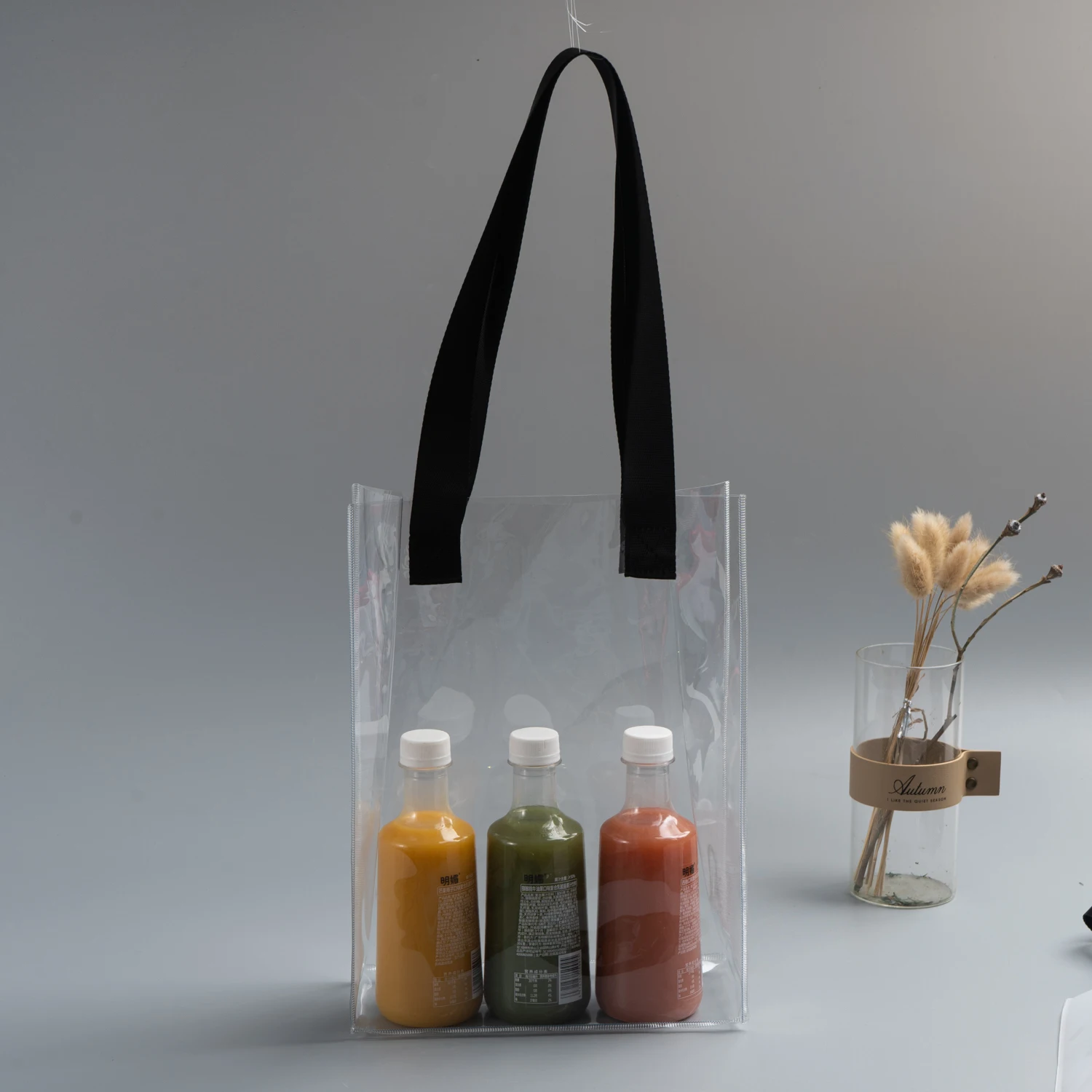 Clear Tote Bags Pvc Plastic Tote Bag With Handles Bulk Stadium Approved