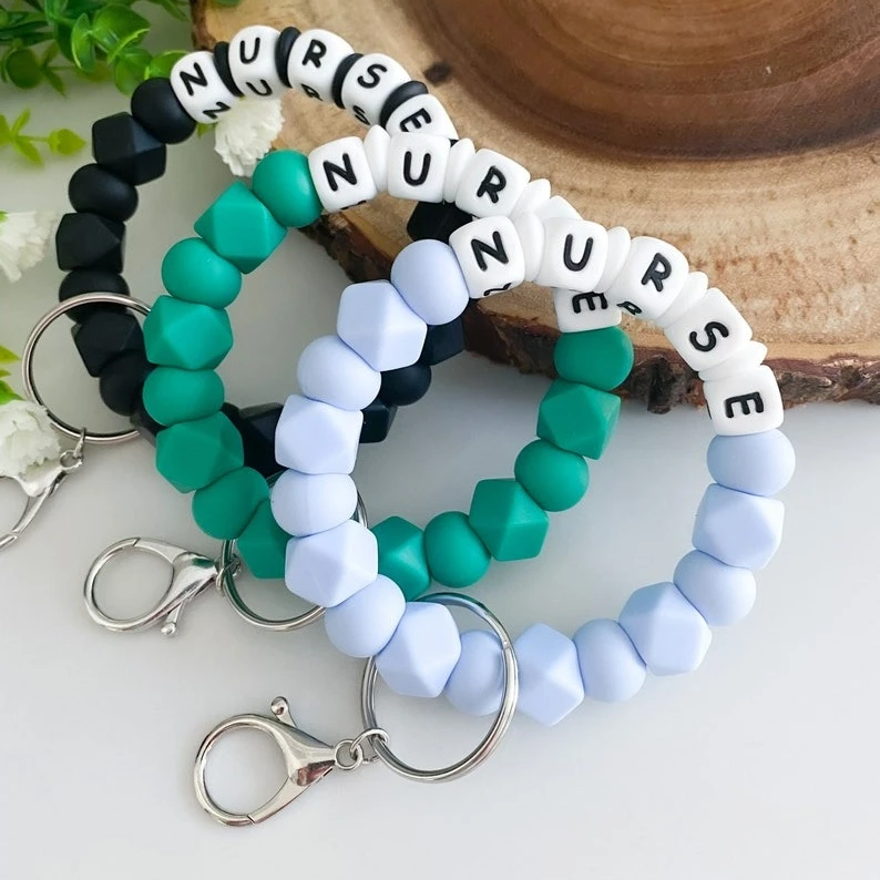 Bracelet Letter Bead Keychain Mother's Day Gift: Personalized