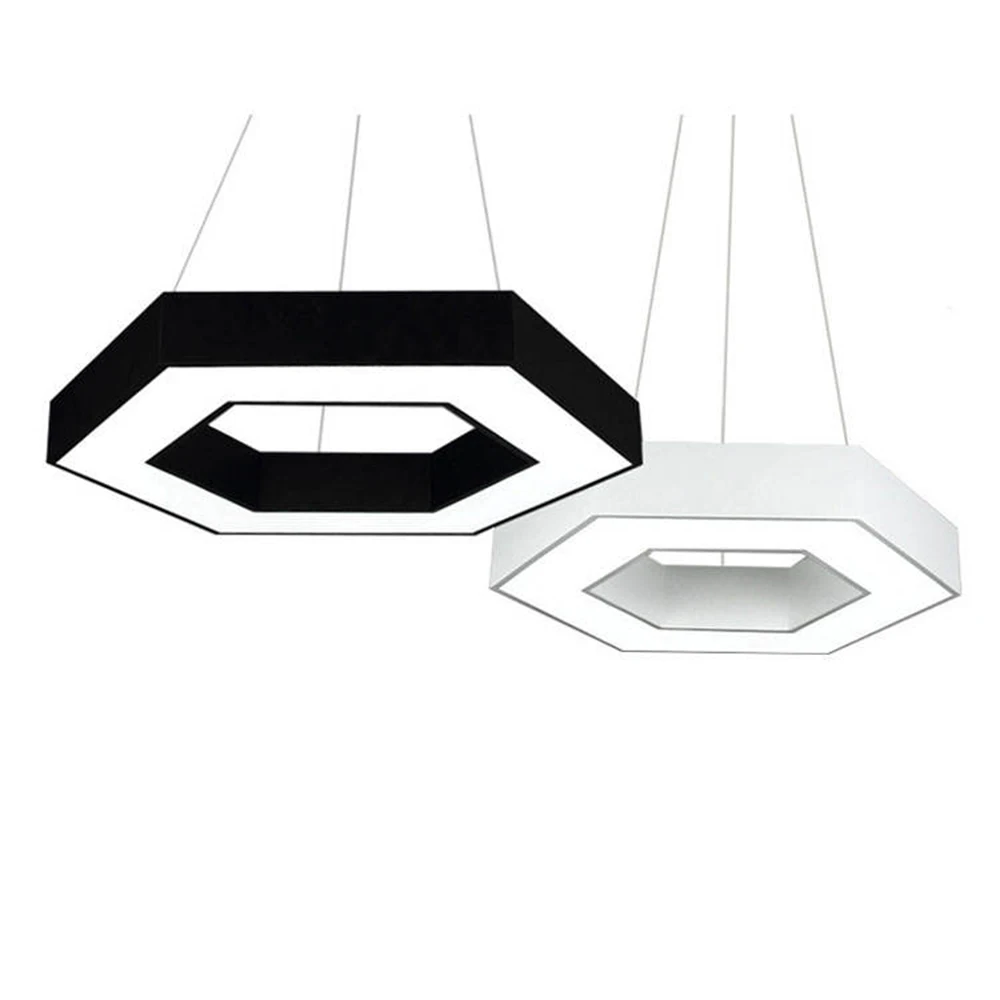 Commercial Simple Design Ceiling Lights Acrylic Cover Iron Body SMD3030 LED Hexagon Pendant Lights