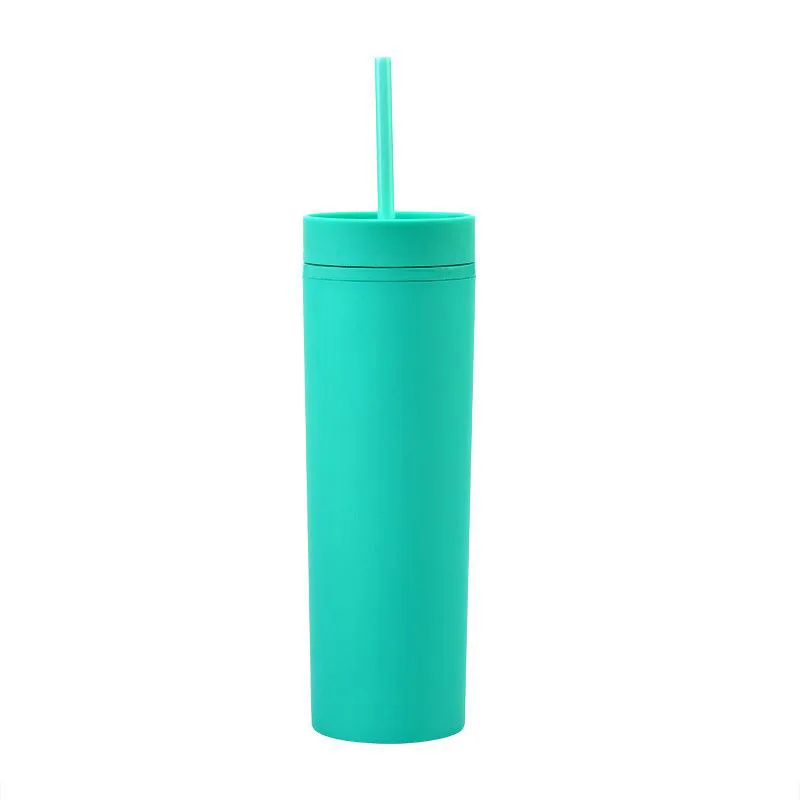 Oem 16oz Skinny Tumblers Sublimation Matte Straight Cups With Lid And