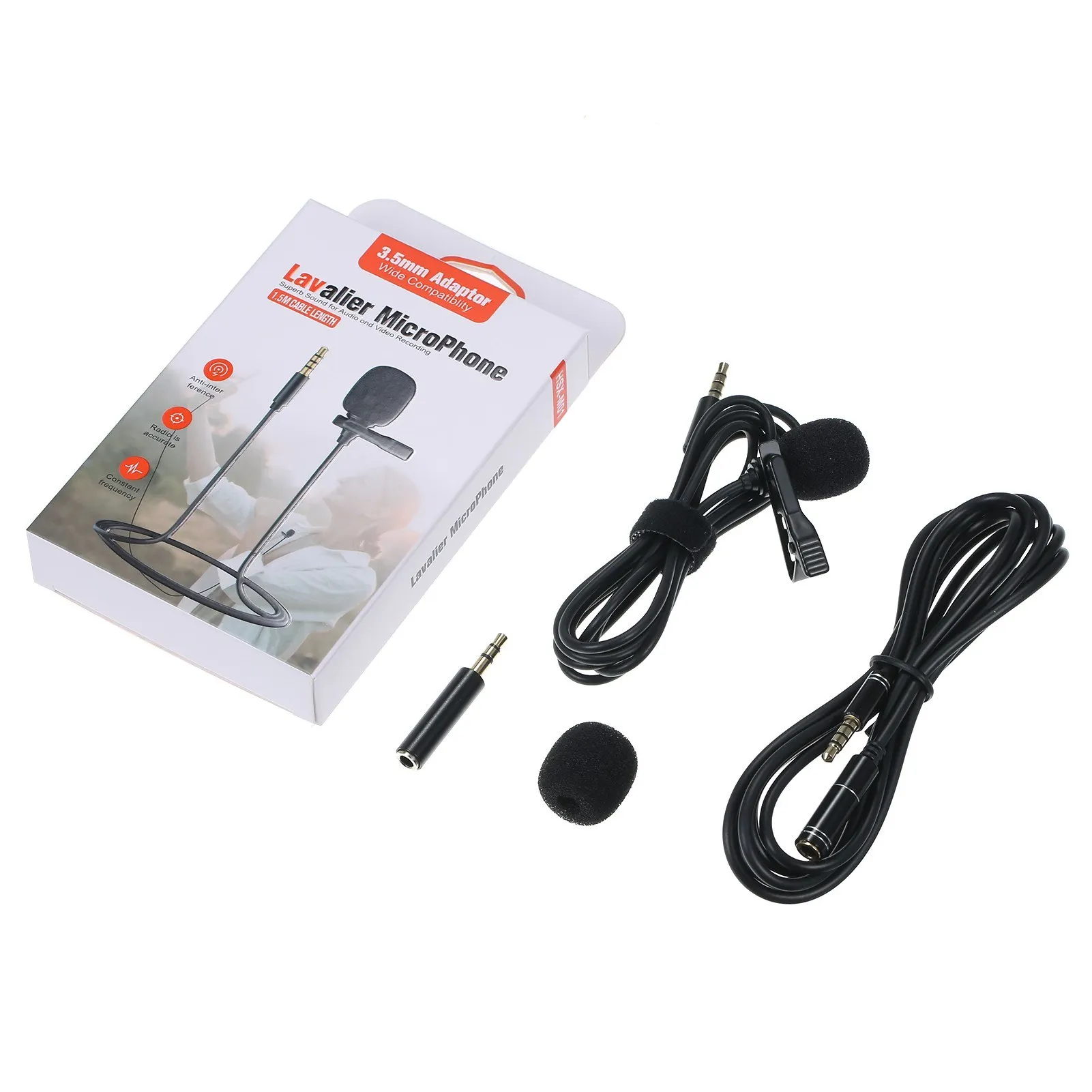 Lavalier Microphone for SLR Interview, Conference Recording, and Video Blog