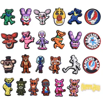 Hot sale Five Nights at Freddy's Cartoon Anime Clog Shoe Charm teddy bear Soft Pvc Shoes Charm Boy Party Gifts Shoe Decorations