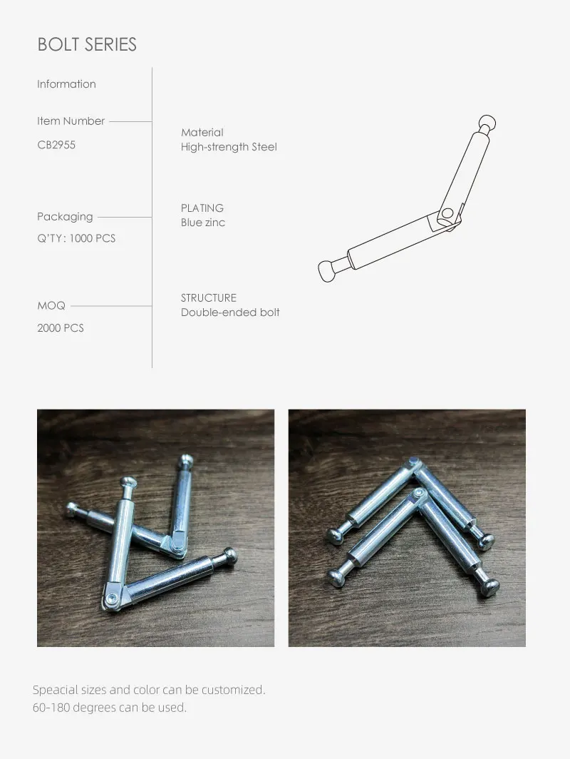 Ex-Factory Price M6 Double Ended Joint Connect Bolt Furniture Minifix Connecting Bolt for Cabinet