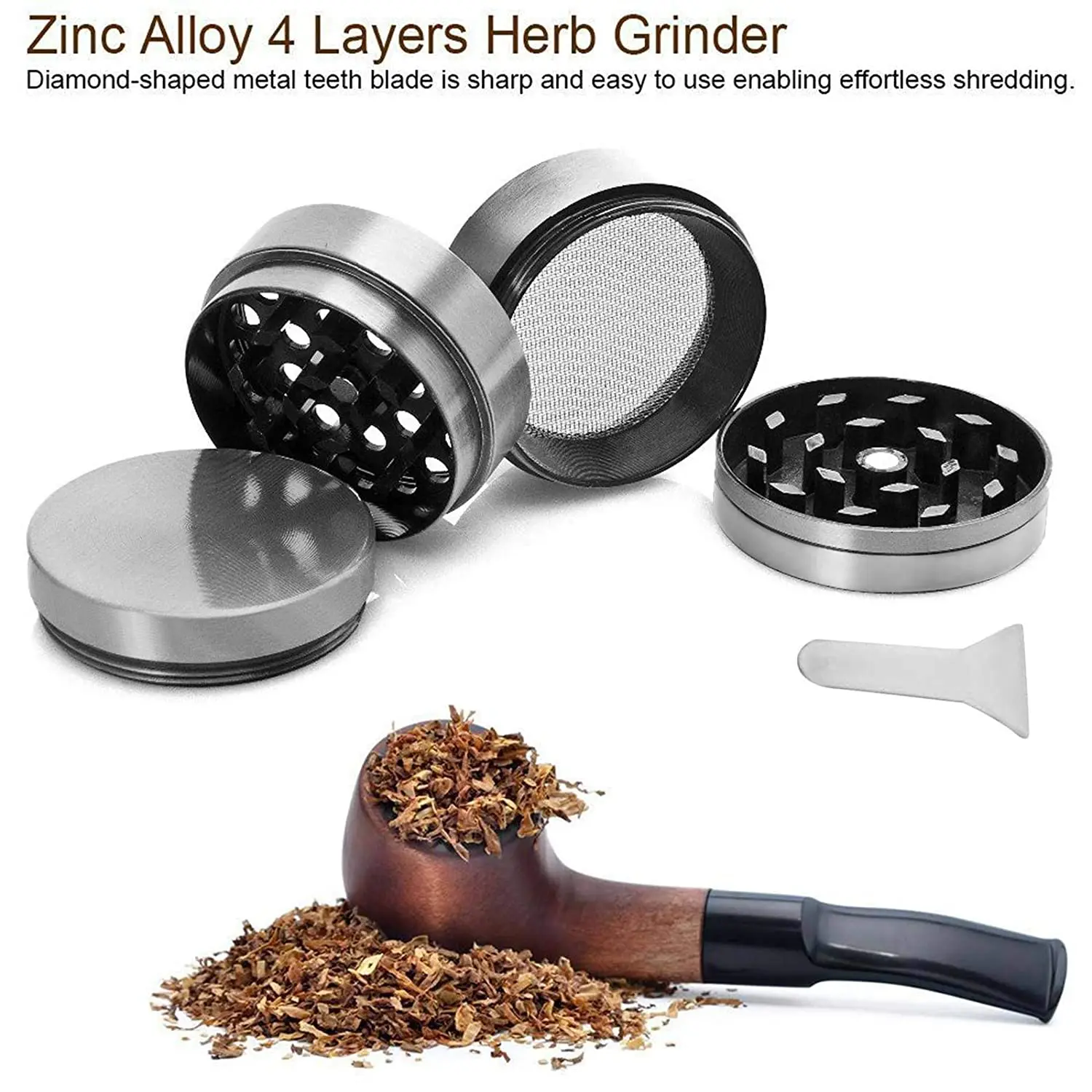 custom tobacco grinder Shop High Quality Designed in Amsterdam Accessories has 4 Chambers that come apart for easy cleaning Branded Metal Weed Grinders -