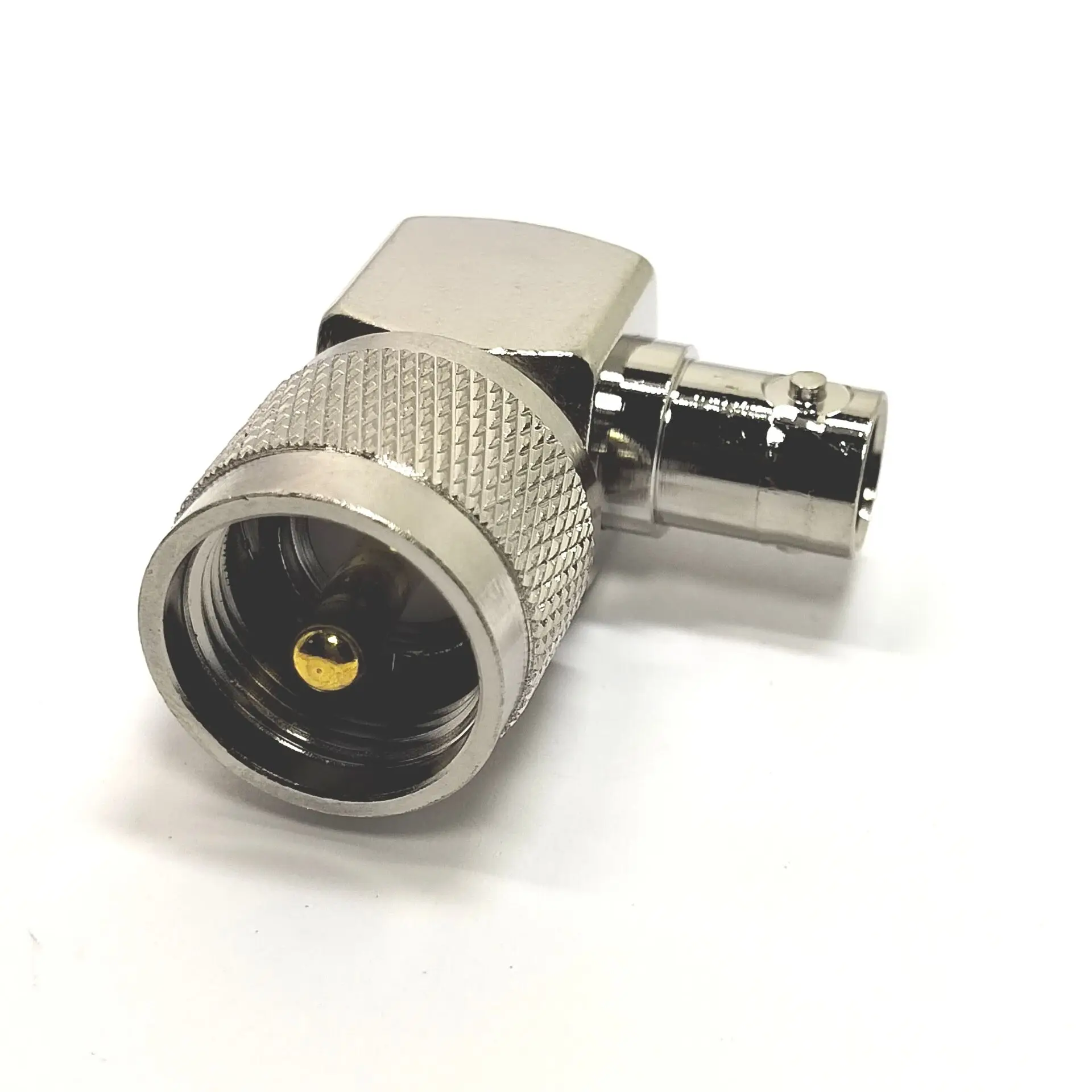 Nickel plated Rf Connector BNC Female To UHF PL259 Male Right Angle Adapter in stock factory