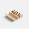 Soporte para teléfono 4 en 1 de madera de haya