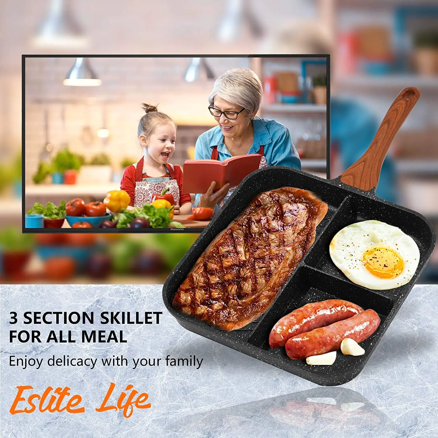 ESLITE LIFE 8 Inch Nonstick Skillet Frying Pan Egg Omelette Pan