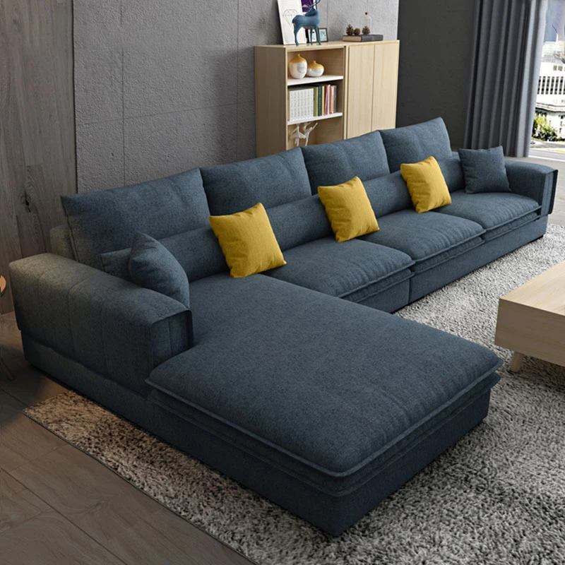 Cheap Nordic Modern Sofa Design L Shape Fabric Velvet Lounge Sectional ...