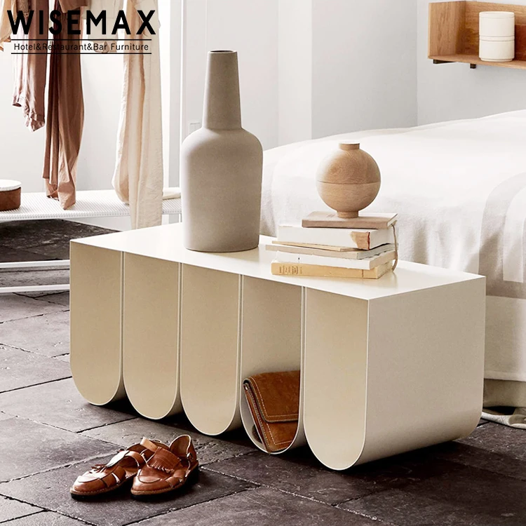 Nordic Style Moving Side of Table Apartment Hotel Home Wavy Design Stool or Console Table