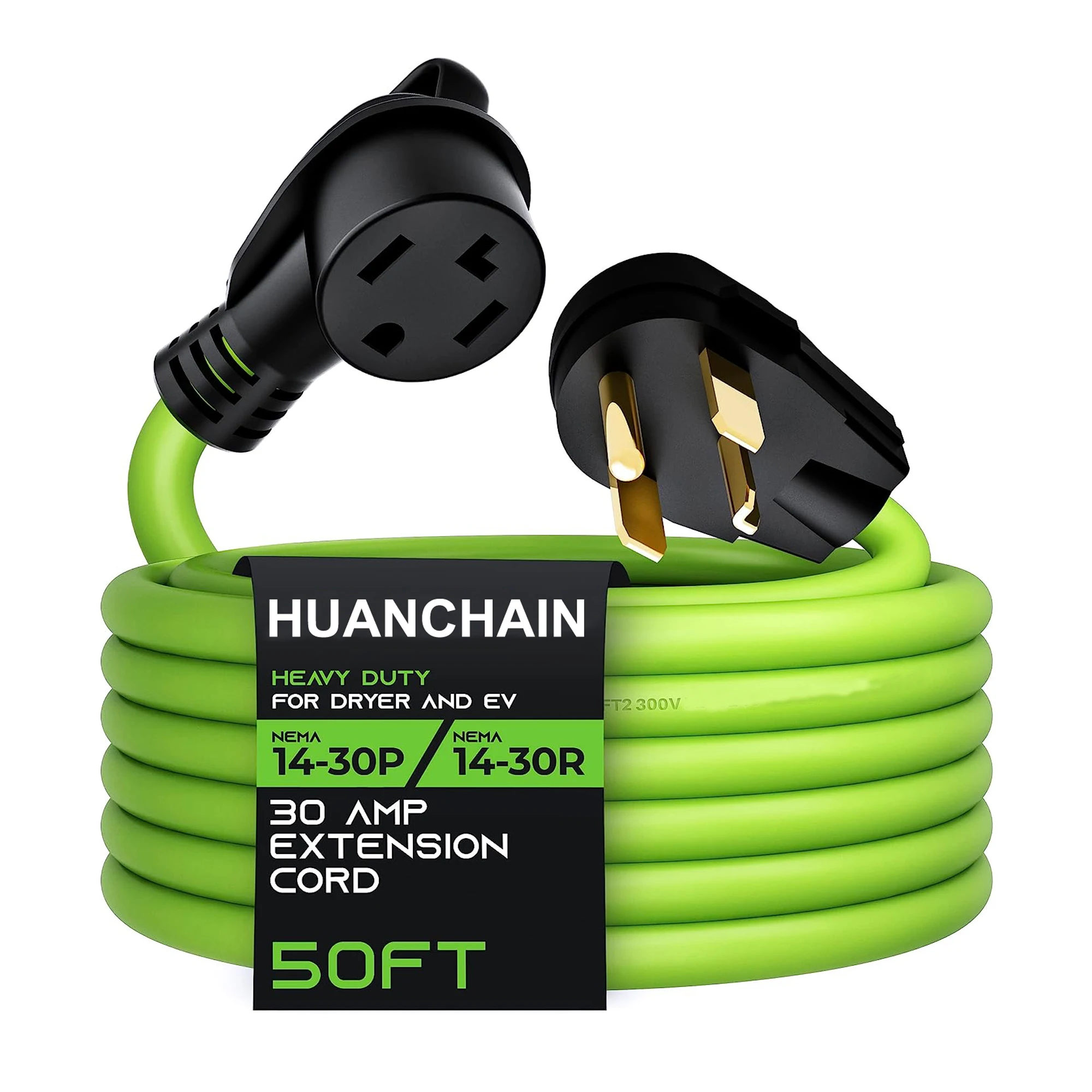 4 Prong 50 Ft 30 Amp 1430p To 1430r Dryer Ev Extension Cord,Used For