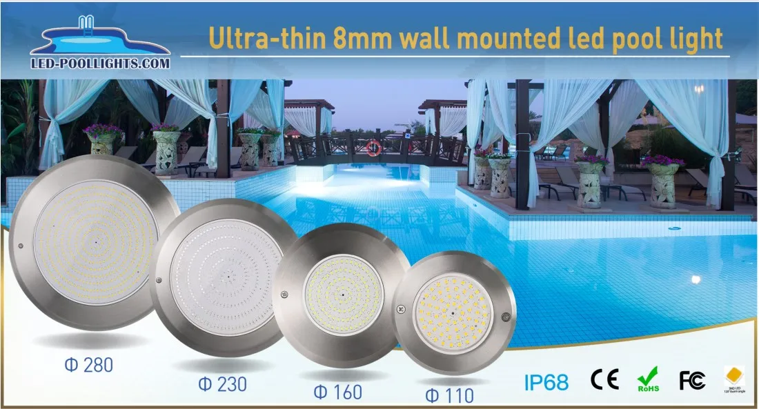 IP68 LED Swimming Pool Light - HUAXIA Slim Flat 8mm 6W