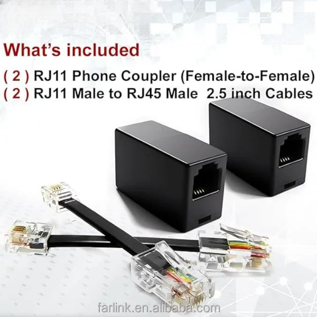 Factory Price Box Modem Rj45 Male Connector To 2 Way Female Socket Rj11 ...