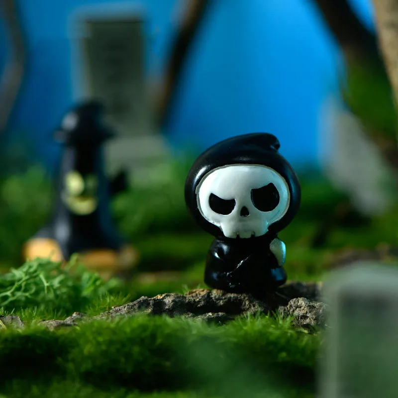 Миниатюрные аксессуары Скелет Призрак Группа Террариум игрушки DIY принадлежности Хэллоуин Тыква смолы статуэтки декор для очарования