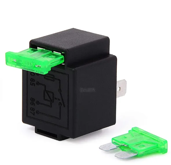 DC 12V 30A Fused Relay 4-Pin With Bracket - For Car Automotive And Lamp Applications, Normally Open