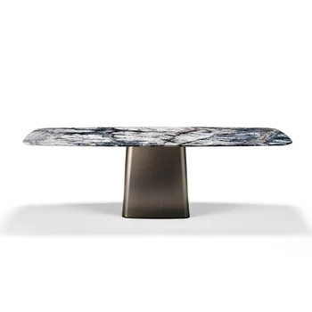 luxury italian designer custom  ceramic dining table sintered stone 10 seater dining table set for hotel dinning room furniture