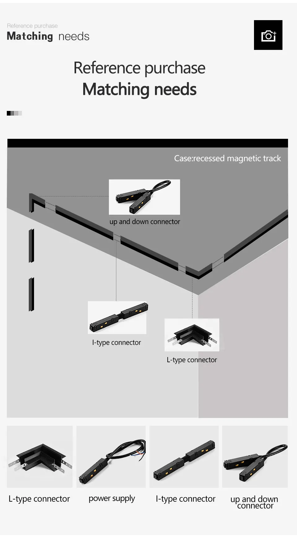 Mini Magnetic Track Light 48V Magnet LED Track Lighting System