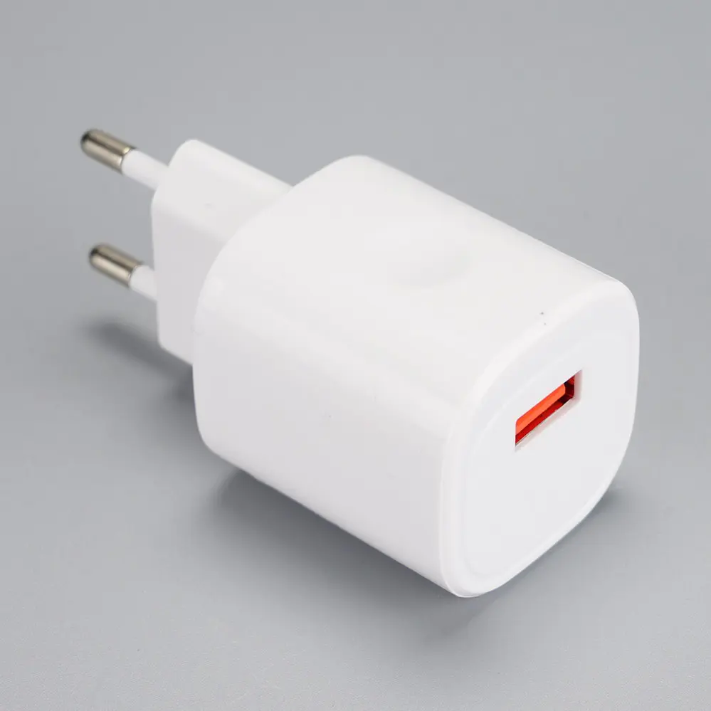 EU/Europe Plug 1 USB-A White Square Car charger DC12V-24V Travel/Wall charger 110V-230V 1021