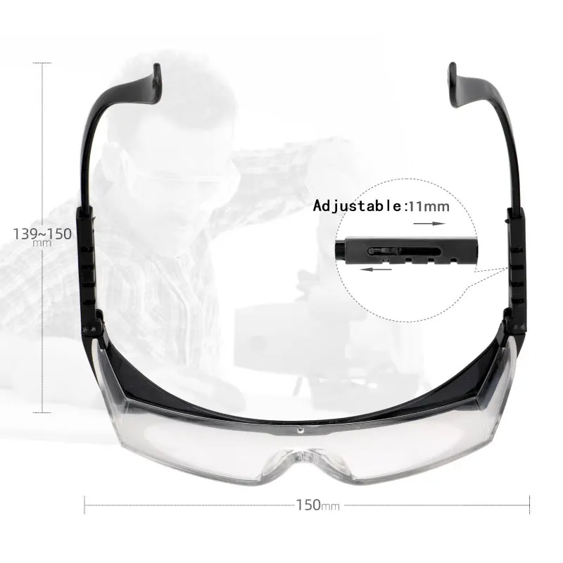 Custom Logo Safety Clear Glasses Meeting En166 & Ansi Z87.1 Antifog Work Protective Eye